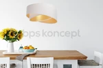 Designová závěsná lampa Grismo, bílá/zlatá