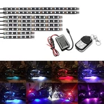 AMBOTHER 8Pcs Motorcycle LED Light Kits Strips DC 12-Volt Waterproof RGB Multi-Color Underglow Neon Ground Effect Atmosp