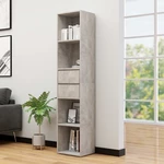 Book Cabinet Concrete Gray 14.2"x11.8"x67.3" Chipboard