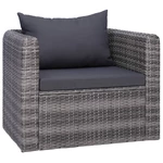 Garden Chair with Cushion and Pillow Poly Rattan Gray