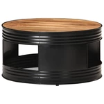 Coffee Table Black26.8"x26.8"x14.2" Solid Acacia Wood