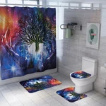 3PCS Bathroom Carpet Shower Curtain Bathroom Mats Waterproof Bath Decoration