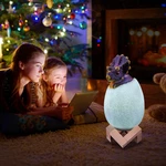KL-02 Decorative 3D Triceratops Egg Smart Night Light 16 Colors Remote Control Touch Switch LED Nightlight For Christmas