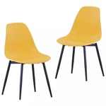 Jídelní židle 2 ks plast / kov Dekorhome Žlutá,Jídelní židle 2 ks plast / kov Dekorhome Žlutá