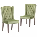 Jídelní židle 2 ks samet / kaučukovník Dekorhome Světle zelená,Jídelní židle 2 ks samet / kaučukovník Dekorhome Světle zelená