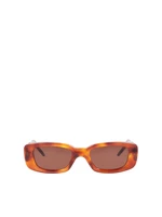 Podłużne okulary przeciwsłoneczne z brązową oprawką