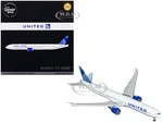 Boeing 777-300ER Commercial Aircraft with Flaps Down "United Airlines" White with Blue Tail "Gemini 200" Series 1/200 Diecast Model Airplane by Gemin