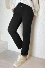 InStyle Lycra Double Fabric Trousers With An Elastic Waist - Black