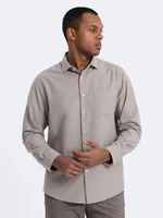 Ombre Men's REGULAR FIT shirt with pocket - gray