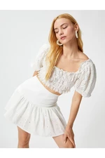 Koton Rachel Araz X Cotton - Flare Scalloped Miniskirt