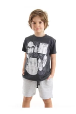 Mushi Ready Boys' Dark Gray T-shirt with Gray Shorts Set