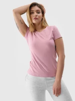Dámské hladké tričko slim - růžové