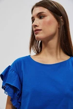 Blouse with ruffles on the shoulders