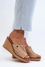 Dámské pantofle na klínku Sergio Leone Béžová