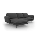 Ciemnoszara sofa narożna Cosmopolitan Design Vienna, lewostronna