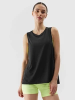 Women's sports top made of recycled 4F materials - black