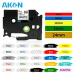 Aken 1pcs 6-24mm Label Tape Compatible for Brother P-touch Label Printer 8m Ribbon Tape for PT-H100 PT-D200 P710BT Label Maker