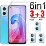 6 in 1 Tempered Glass For Oppo A96 Screen Protector Full Cover Camera Lens Film For Oppo A96 A 96 CPH2333 Protective Glass