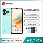 UMIDIGI A15 Ultra Thin Phone 6.7Inch HD+ Display 8GB+256GB 64MP Smartphone Android 13 Mobile Phone 20W Fast Charging 5000mAh NFC