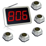 SINGCALL Restaurant, Coffee Shop, Hospital Calling System, 1 APE1500 Fixed Receiver with 5 Single Buttons APE560