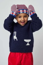 Dětský svetr s příměsí vlny Bobo Choses tmavomodrá barva