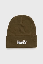 Dětska čepice Levi's zelená barva,