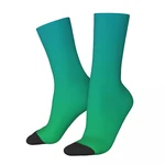 Happy Funny Men's Socks Green Lake Blue Vintage Harajuku Gradient Colorful Hip Hop Novelty Seamless Crew Crazy Sock Gift Printed