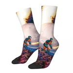 Funny Crazy Compression Sock for Men Corpse Mountain Hip Hop Vintage Valorant Happy Seamless Pattern Printed Boys Crew Sock