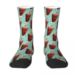 Chocolate Milkshake Pattern - Blue Sock Socks Men Women Polyester Stockings Customizable Hip Hop