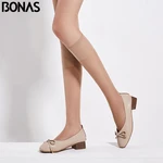 BONAS 4pairs/lot Women Stockings 20D Lower Leg Knee Female Transparent Stocking Thin Long Solid Women Girls Stocking Polyestey