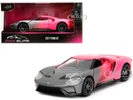 2017 Ford GT Gray Metallic and Pink Gradient "Pink Slips" Series 1/32 Diecast Model Car by Jada