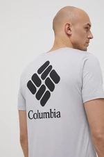 Sportovní tričko Columbia Tech Trail Graphic šedá barva, s potiskem