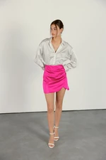 VATKALI Saténová mini sukňa ružová