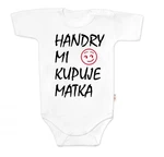 Body krátký rukáv Handry mi kupuje matka, Baby Nellys, bílé, vel. 74 (6-9m)