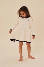 Dievčenské bavlnené šaty Konges Sløjd biela farba, mini, áčkový strih