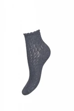Milena Ażur 0989 Dámské ponožky 37-41 grafitová (tmavě šedá)
