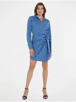 Blue Women's Striped Wrap Dress Tommy Hilfiger