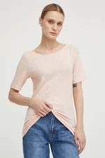 Bavlnené tričko Marc O'Polo dámsky, ružová farba, 403226151399