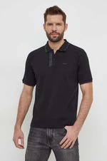 Bavlněné polo tričko Calvin Klein černá barva, s aplikací, K10K112463