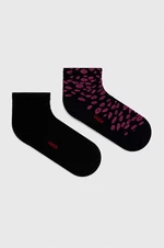 Ponožky HUGO 2-pack dámské, černá barva, 50510686