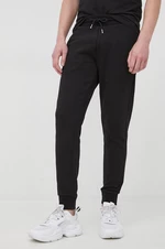 Bavlněné kalhoty BOSS pánské, černá barva, hladké, 50471958