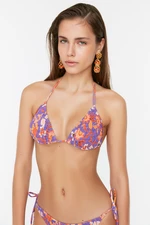 Trendyol Purple Floral Print Gippa Bikini Top
