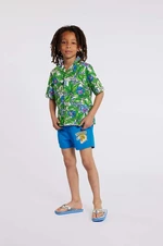 Detská bavlnená košeľa Kenzo Kids tyrkysová farba