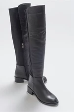 LuviShoes 1177 Black Leather Women's Boots