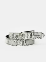 Black and gray women's patterned double-sided belt Calvin Klein Jeans