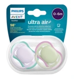 PHILIPS AVENT Cumlík Ultra air neutral 0-6m dievča fialová 2 ks