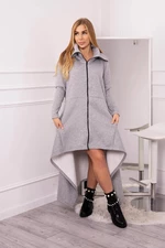 Insulated dress with longer sides of gray color
