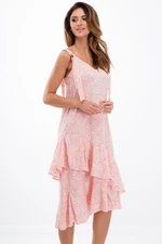 Pink dress with ruffles