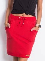 Casual red sweatshirt skirt