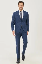 ALTINYILDIZ CLASSICS Men's Indigo Slim Fit Slim Fit Patterned Suit